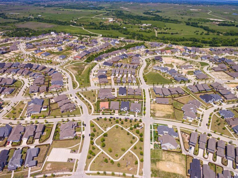 Aerial view of the Walsh Ranch neighborhood in Aledo, Texas