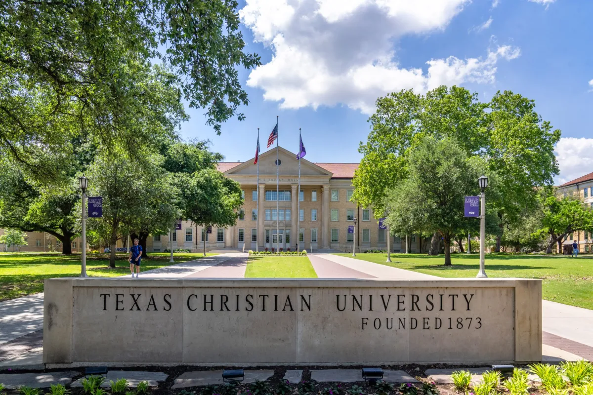 Texas Christian University campus in Fort Worth, Texas